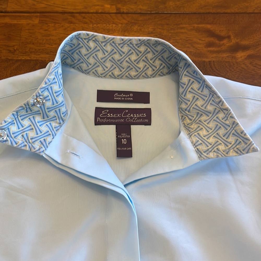 Girls Essex Classics equestrian show shirt - pale blue size 10